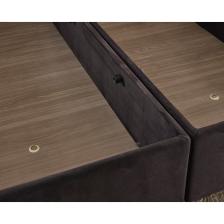 Niron Piano Lite Baza ve Başlık Seti 120x200 cm Tek Kişilik Siyah Metal Profil Baza ve Başlığı Silinebilir Soho Kumaş