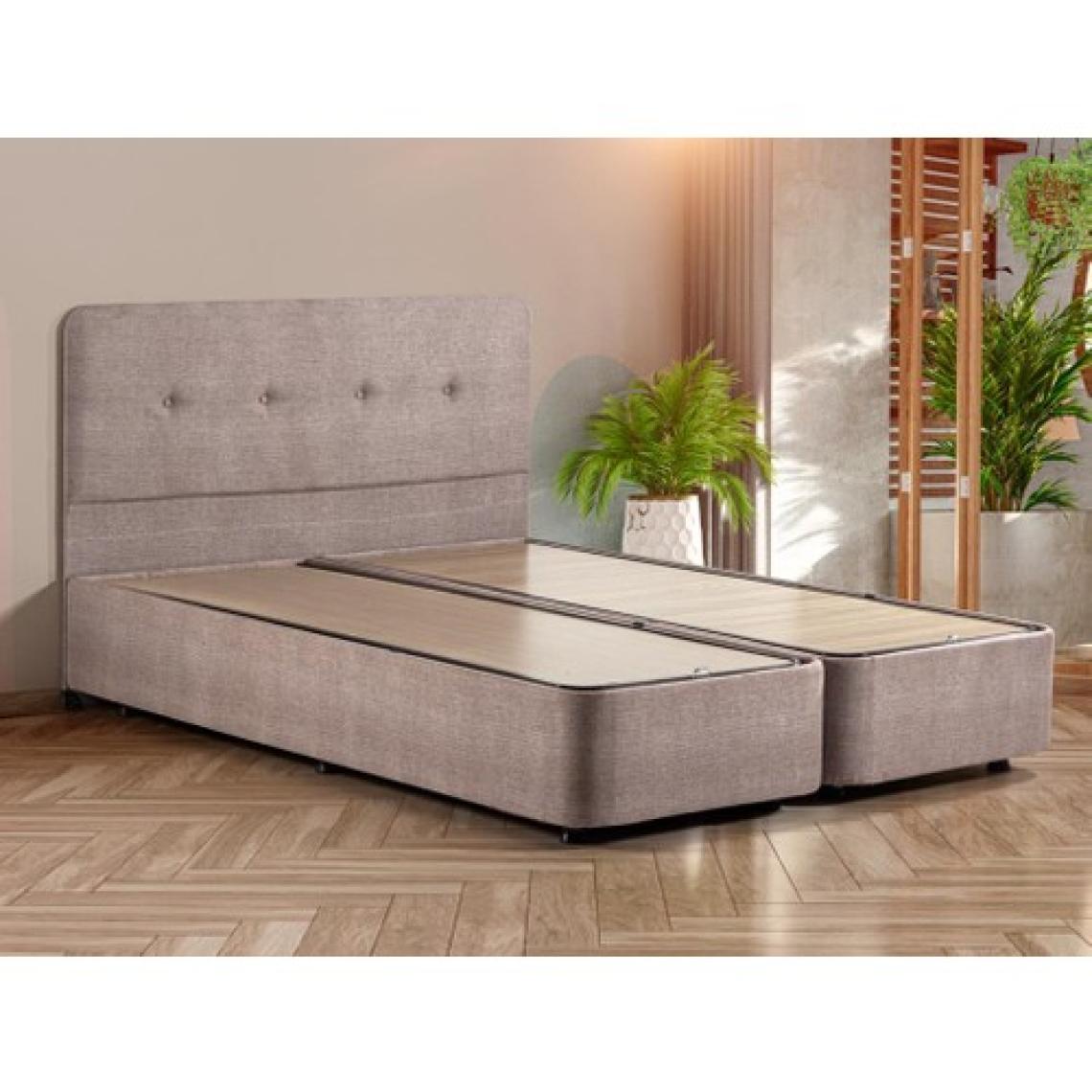 Luna Baza ve Başlık Seti - 200x200 cm Çift Kişilik Sandıklı Kumaş Baza Seti
