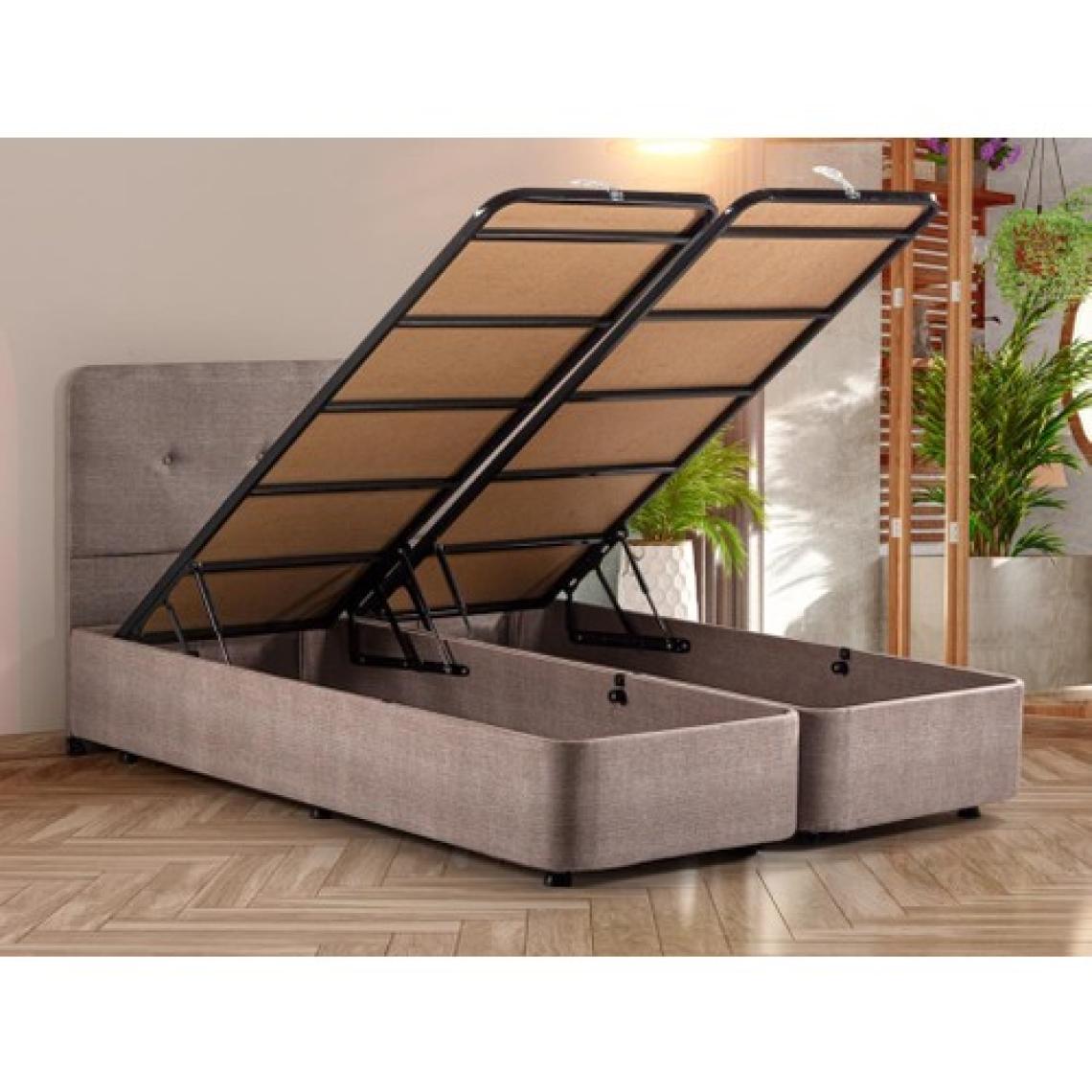 Luna Baza ve Başlık Seti - 200x200 cm Çift Kişilik Sandıklı Kumaş Baza Seti
