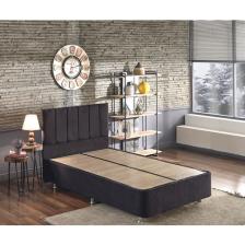 Niron Piano Lite Baza ve Başlık Seti 120x200 cm Tek Kişilik Siyah Metal Profil Baza ve Başlığı Silinebilir Soho Kumaş