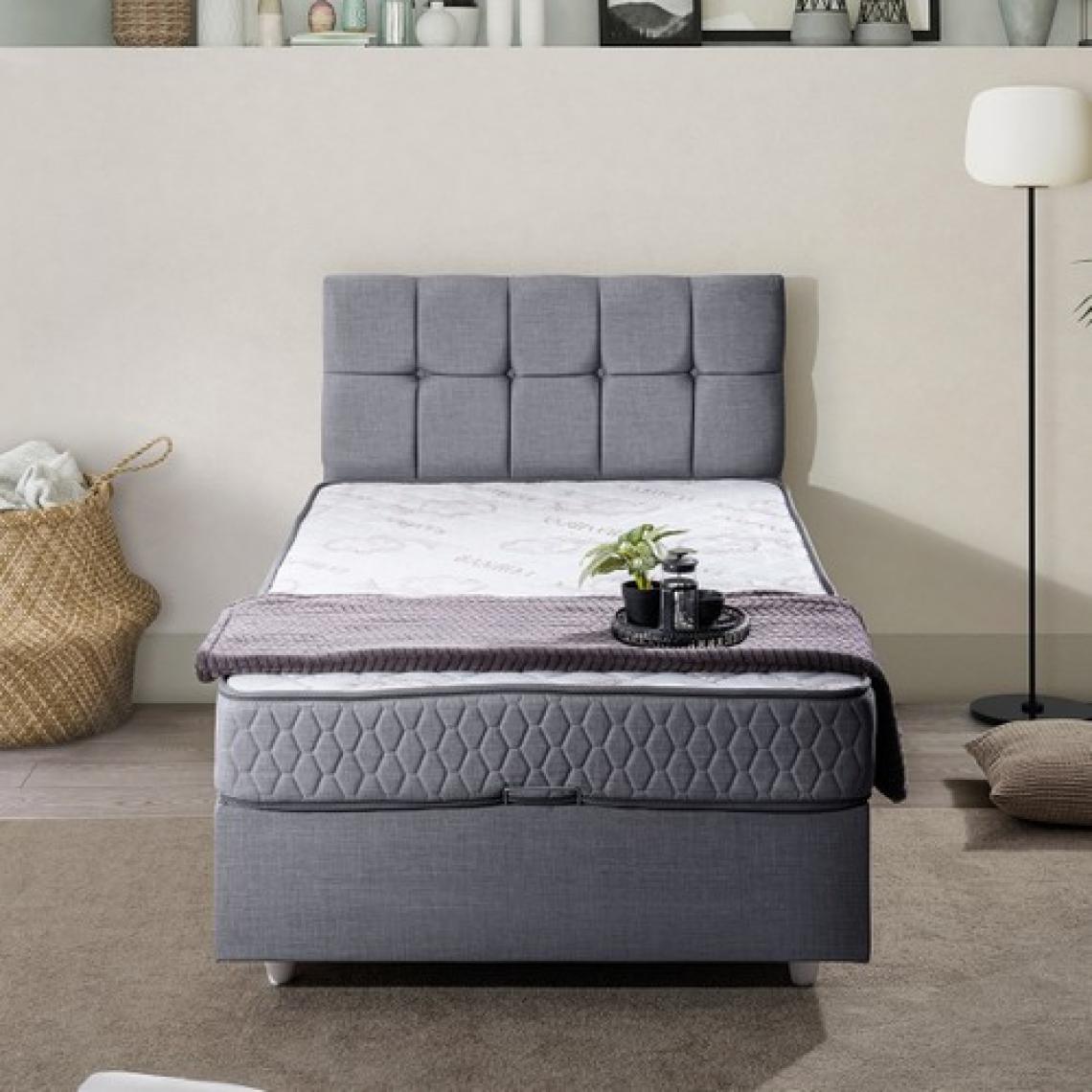 Setay Berlin Tek Kişilik Baza Başlık Comfort Yatak Seti - Gri