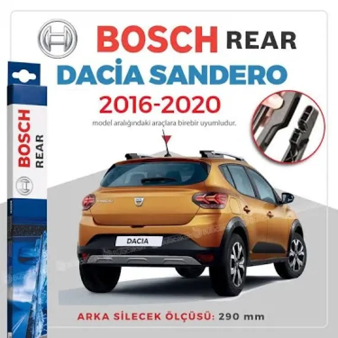 Bosch Dacia Sandero 2012-2024 Uyumlu Arka Silecek | Bosch Rear Serisi |