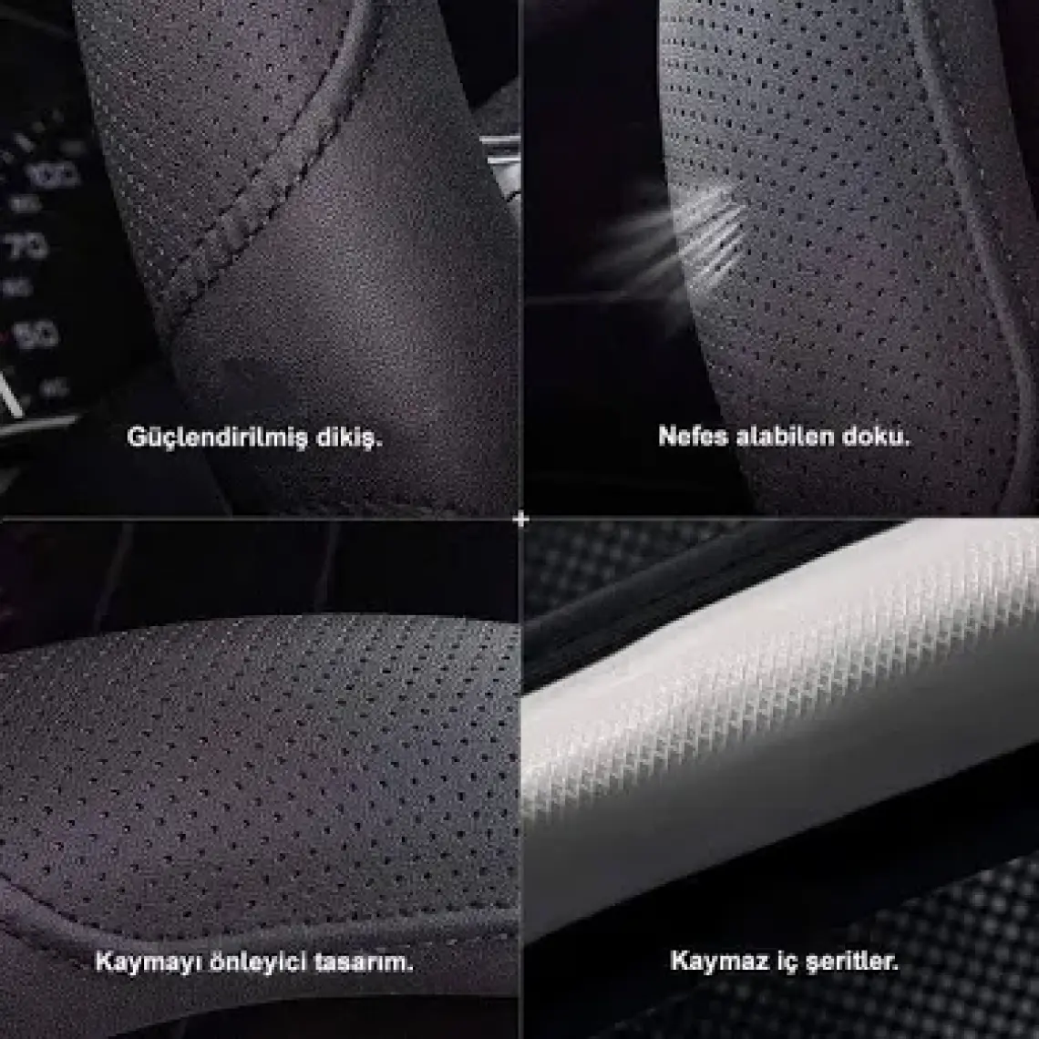 Michelin MC1003NAZ Premium Suni Deri Direksiyon Kılıfı Mavi