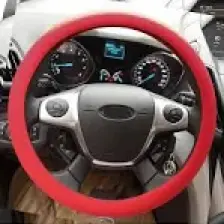 Techmaster Araç Araba Renkli Direksiyon Silikon Kılıfı Kaydırmaz Kırmızı
