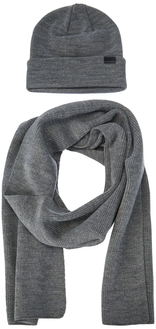 Jack & Jones Gri-Melanj Erkek Bere&atkı Seti 12163827