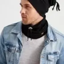 Butikgiz Erkek Siyah İp Özel Tasarım 4 Mevsim Şapka Bere Buff Ultra Yumuşak Penye