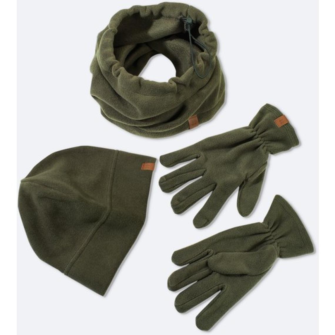 AVVA Erkek Haki Polar Basic Boyunluk Bere ve Eldiven Seti B009250
