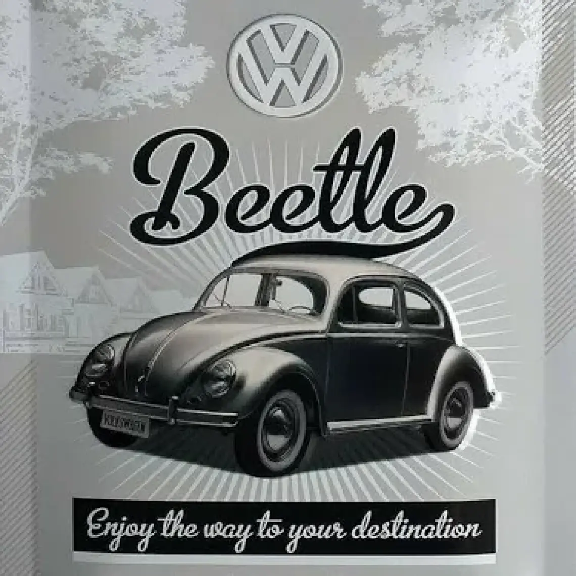 Nostalgic Art Vw Retro Beetle Kabartmalı Metal Duvar Panosu