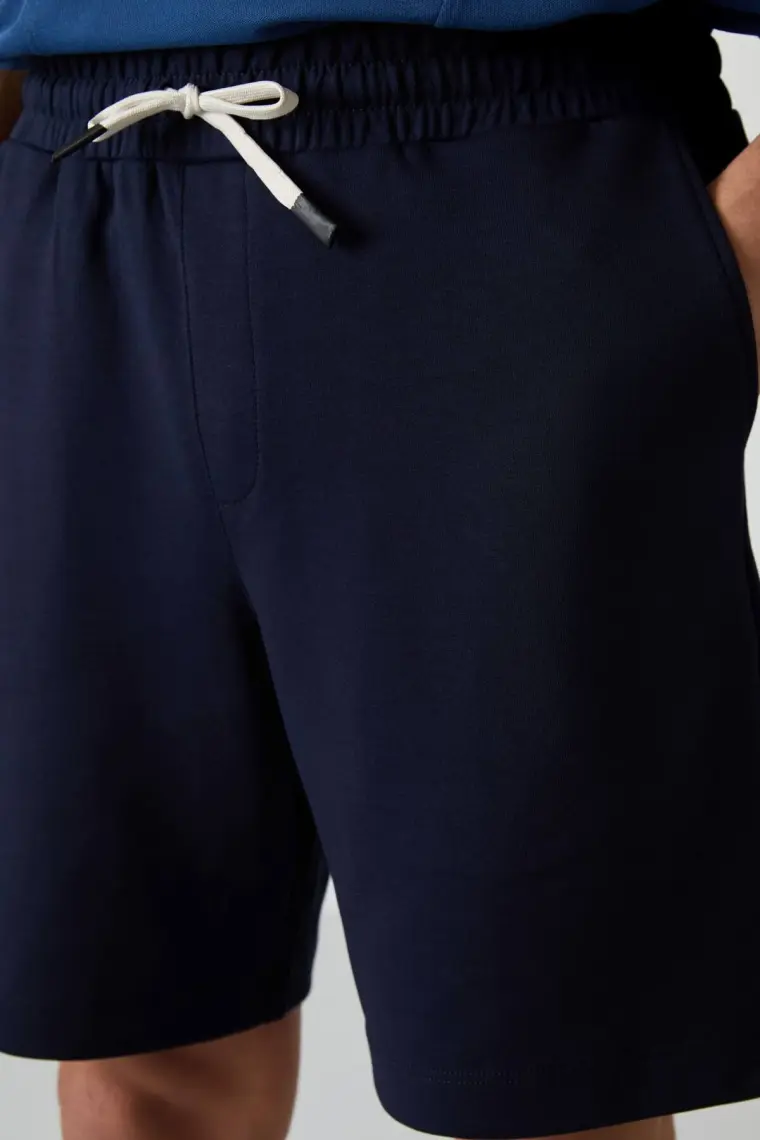 Air Jones Lacivert Pamuklu Kalın Yumuşak Dokulu Comfort Fit Basic Erkek Şort - 81274