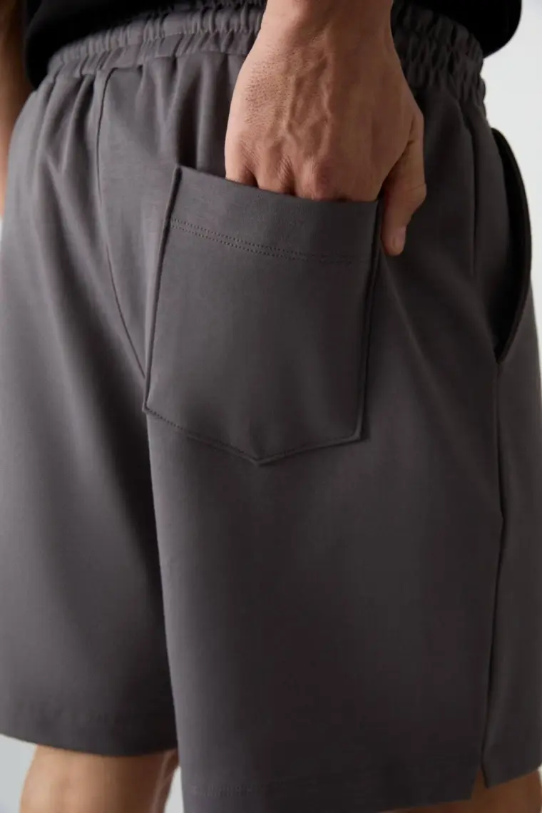 Air Jones Lacivert Pamuklu Kalın Yumuşak Dokulu Comfort Fit Basic Erkek Şort - 81274