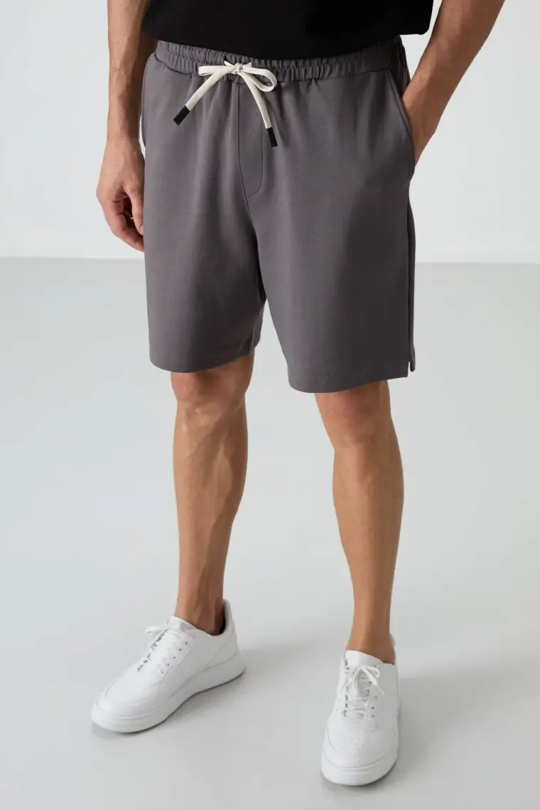 Air Jones Lacivert Pamuklu Kalın Yumuşak Dokulu Comfort Fit Basic Erkek Şort - 81274