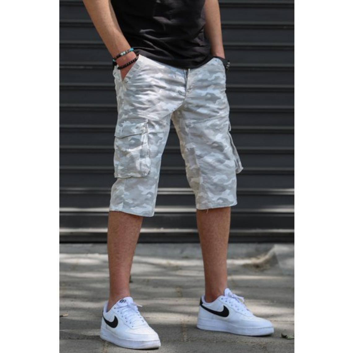 Madmext Kamuflaj Gabardin Kargo Cep Erkek Kapri Şort 5754