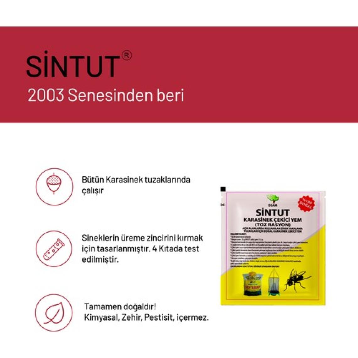 Sintut 8 Adet 25 gr Sintut Karasinek Tuzağı Için Çekici Yem | Toplam 200 Gr.