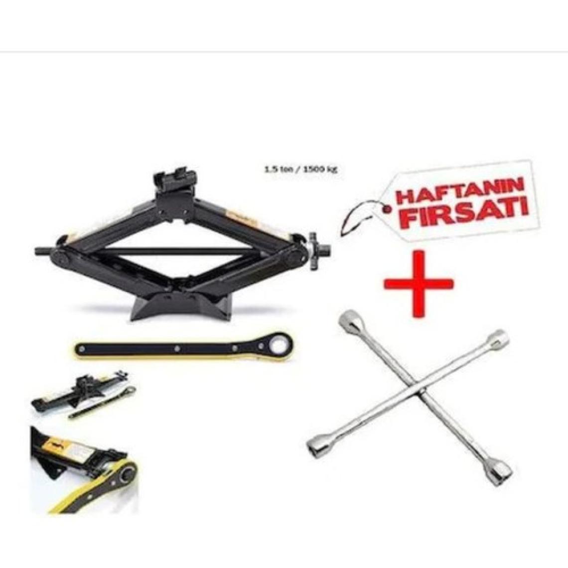 Carub .oto Bijon Anahtarı + Oto Cırcırlı Kriko Makas Tip 1.5 Ton