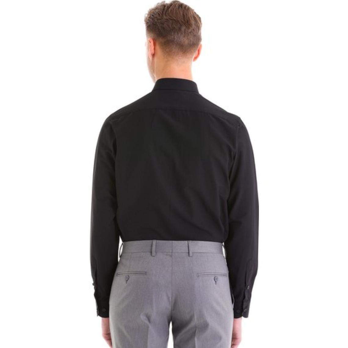 Hatemoğlu Erkek Siyah Slim Fit Pamuklu Uzun Kollu Gömlek