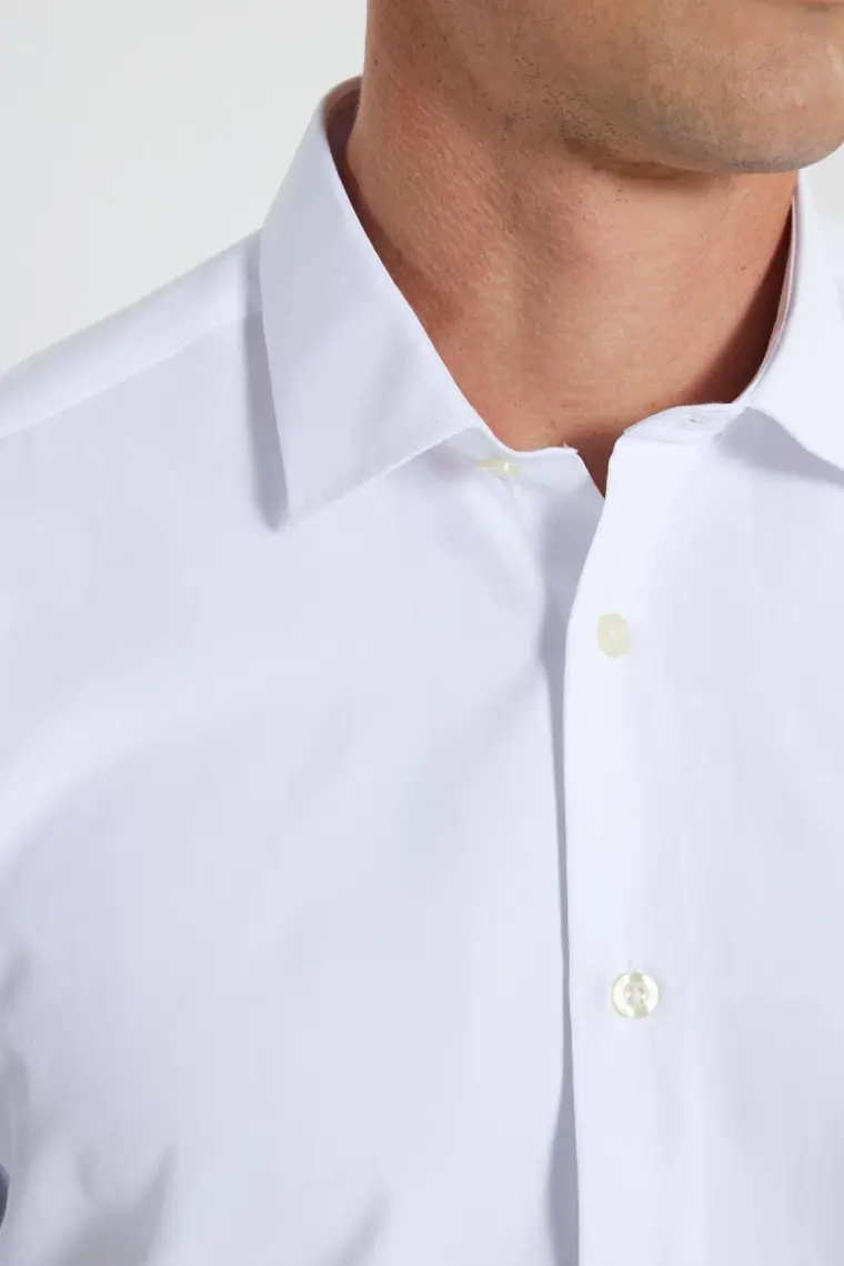 AC&Co / Altınyıldız Classics Erkek Beyaz Ütülemesi Kolay Slim Fit Dar Kesim Klasik Yaka Pamuklu Gömlek