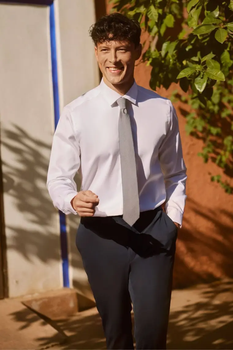 AC&Co / Altınyıldız Classics Erkek Beyaz Ütülemesi Kolay Slim Fit Dar Kesim Klasik Yaka Pamuklu Gömlek