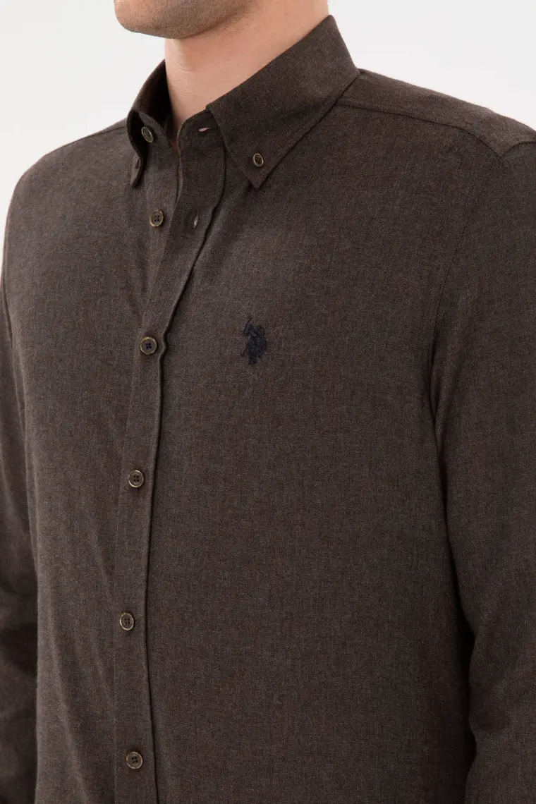 U.S. Polo Assn. Erkek Kahverengi Gömlek Basic 50296757-VR029