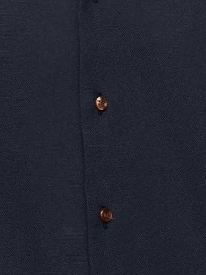 Slim Fit Lacivert Italyan Yaka Armürlü Uzun Kollu Kolay Ütülenebilir Nefes Alan Dört Mevsim 2HF02ORT3185
