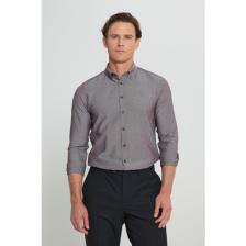 Altınyıldız Classics Erkek Kahverengi Düğmeli Yaka Kolay Ütülenebilir Pamuklu Slim Fit Dar Kesim Oxford Gömlek