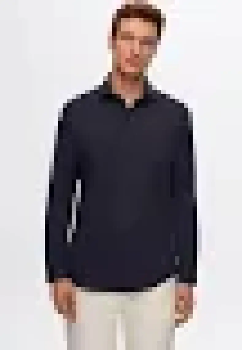 Slim Fit Lacivert Italyan Yaka Armürlü Uzun Kollu Kolay Ütülenebilir Nefes Alan Dört Mevsim 2HF02ORT3185