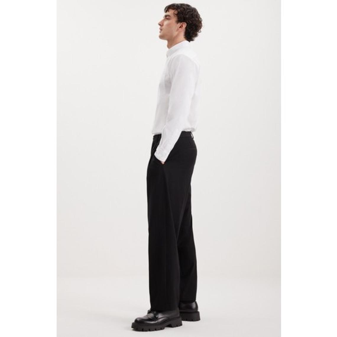 Grimelange Peres Erkek Dokuma  Pamuk Kalın Dokulu Cepli Slim Fit Beyaz Gömlek