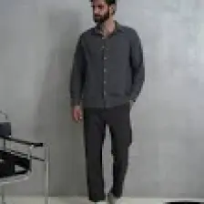 Bohemai Wesley Erkek Oversize Krinkıl Antrasit Gömlek