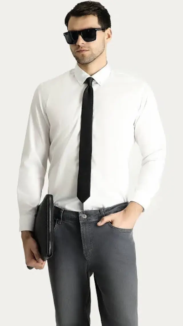 Uzun Kol Slim Fit Dar Kesim Non Iron Ütü Gerektirmeyen Pamuklu Gömlek
