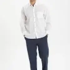 Eliş Şile Bezi Uzun Kol Şile Bezi Tek Cepli Erkek Gömlek Beyaz