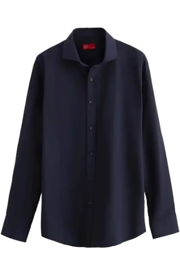 Slim Fit Lacivert Italyan Yaka Dar Kesim Klasik Kravatlık Uzun Kollu Kolay Ütülenebilir Ne 2HF02ORT4185