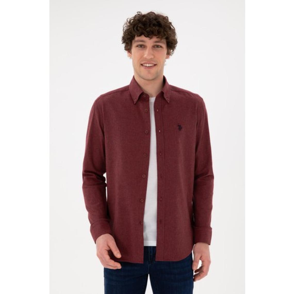 U.S. Polo Assn. Erkek Bordo Gömlek Basic 50296757-VR014