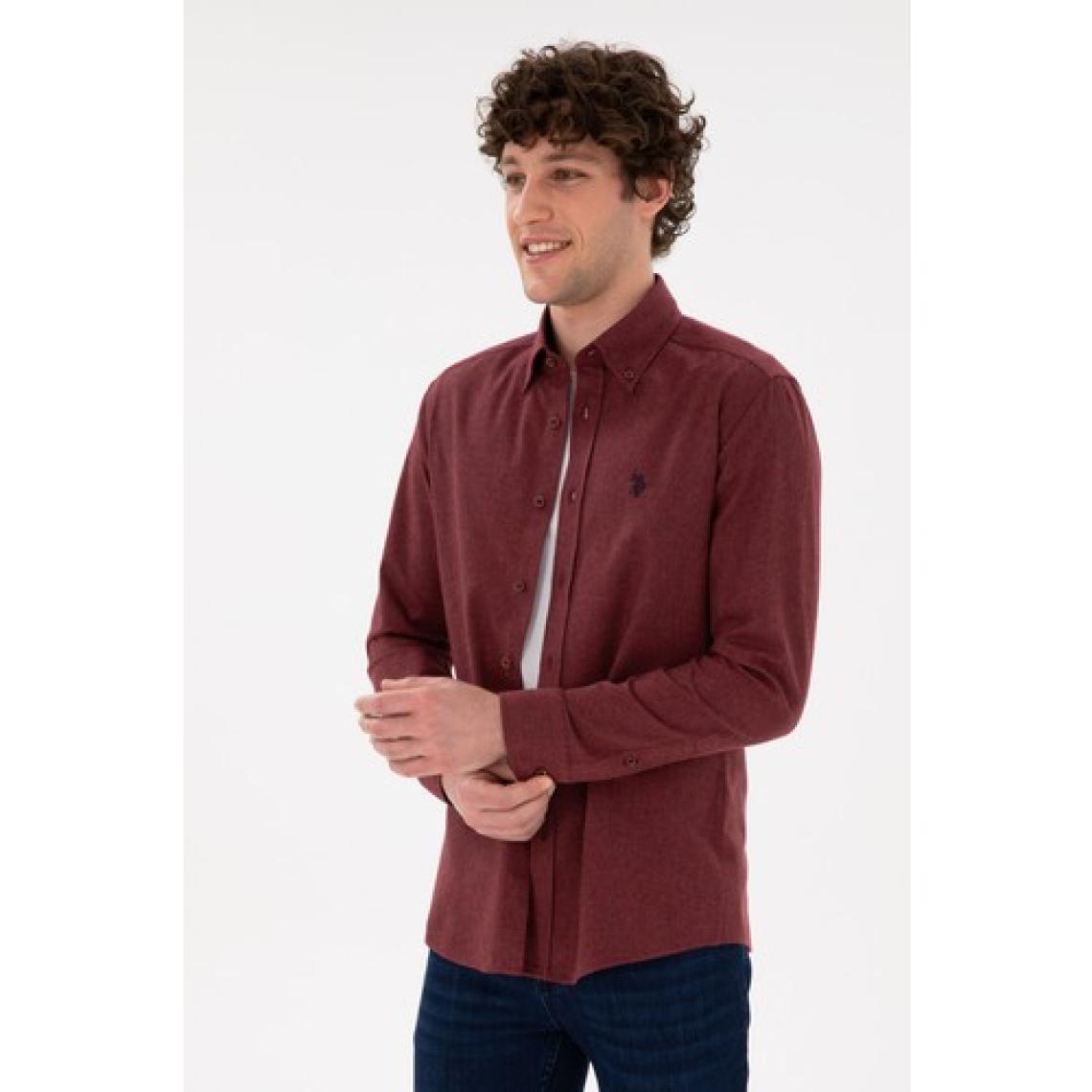 U.S. Polo Assn. Erkek Bordo Gömlek Basic 50296757-VR014