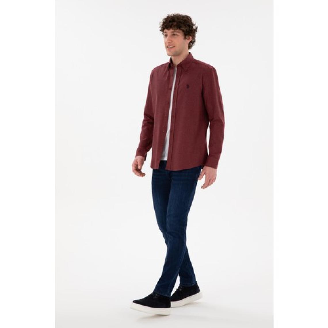 U.S. Polo Assn. Erkek Bordo Gömlek Basic 50296757-VR014