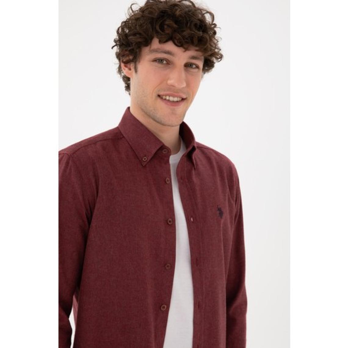 U.S. Polo Assn. Erkek Bordo Gömlek Basic 50296757-VR014