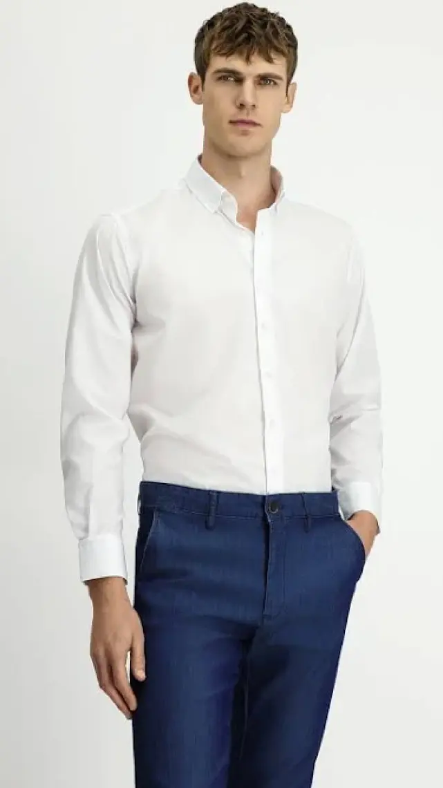 Uzun Kol Regular Fit Non Iron Ütü Gerektirmeyen Pamuklu Gömlek