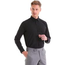 Hatemoğlu Erkek Siyah Slim Fit Pamuklu Uzun Kollu Gömlek