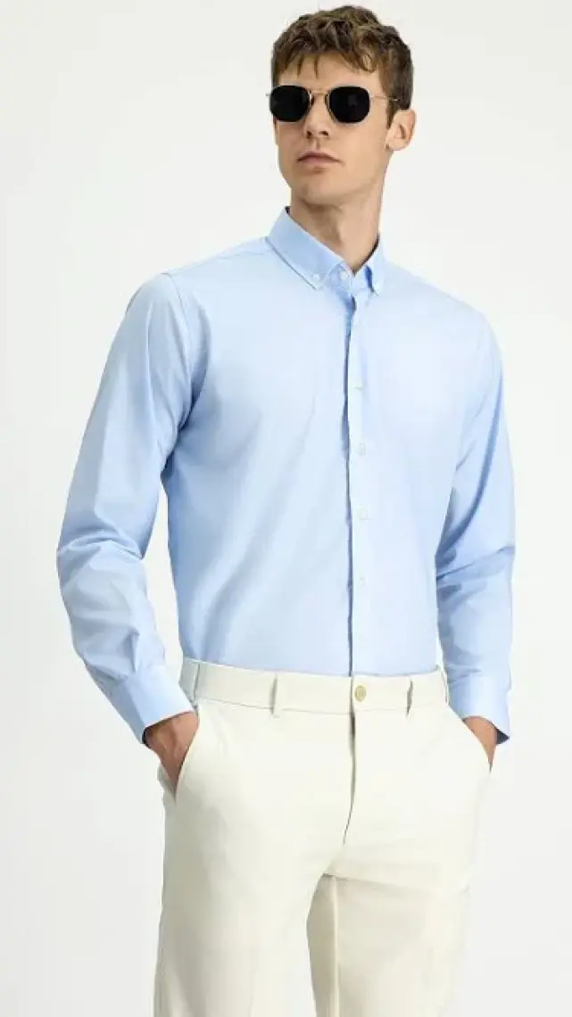 Uzun Kol Regular Fit Non Iron Ütü Gerektirmeyen Pamuklu Gömlek