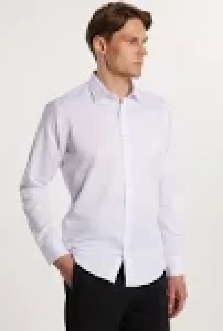 Tudors Modern Slim Fit Düz Saten Erkek Gömlek