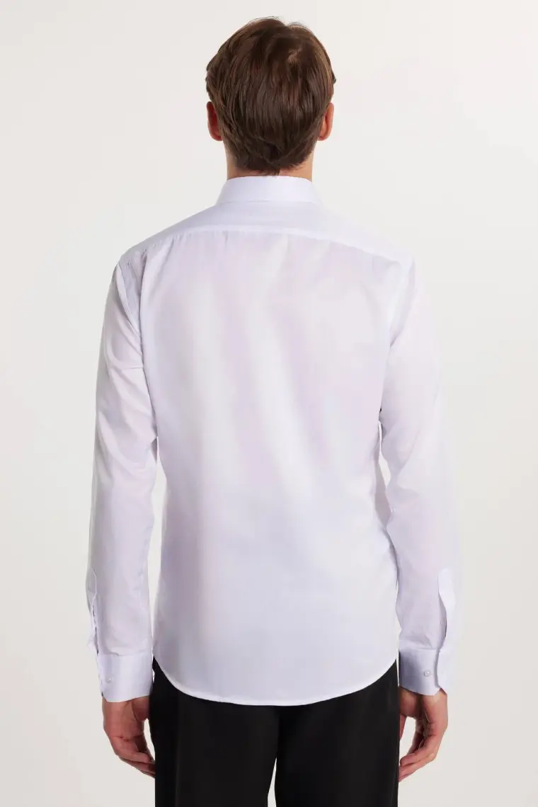 Tudors Modern Slim Fit Düz Saten Erkek Gömlek