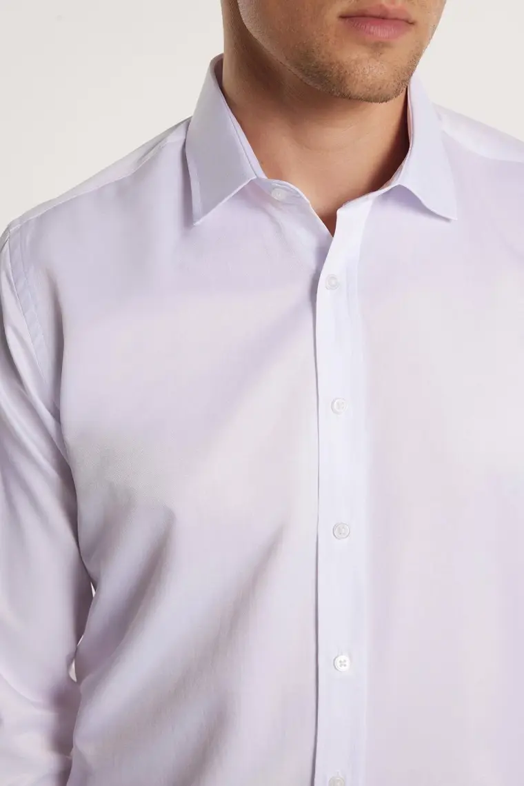 Tudors Modern Slim Fit Düz Saten Erkek Gömlek