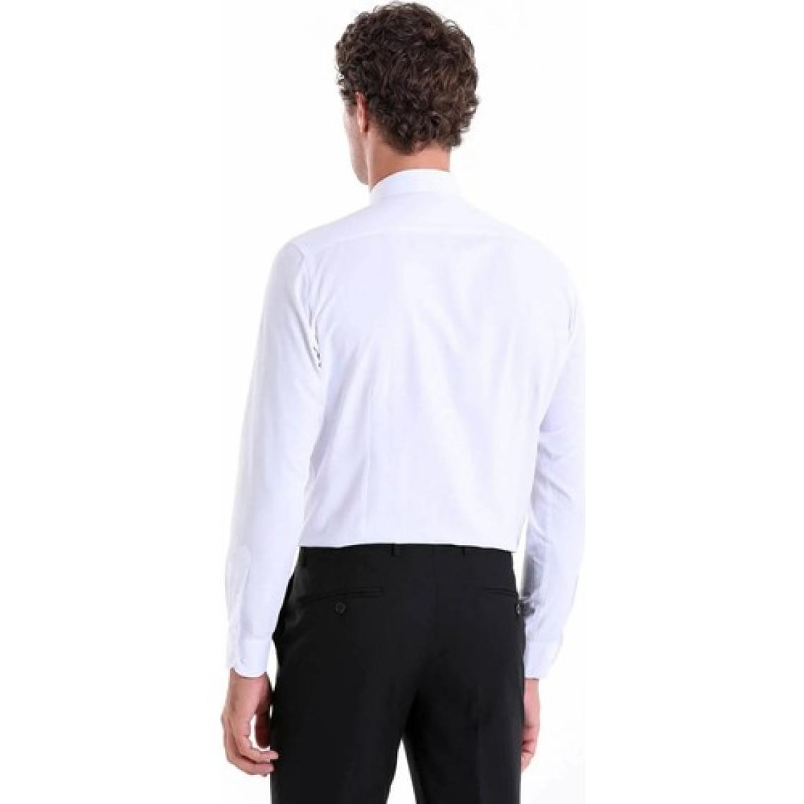 Hatemoğlu Erkek Beyaz Slim Fit Pamuklu Uzun Kollu Gömlek
