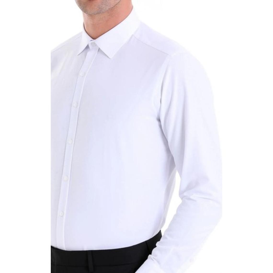 Hatemoğlu Erkek Beyaz Slim Fit Pamuklu Uzun Kollu Gömlek