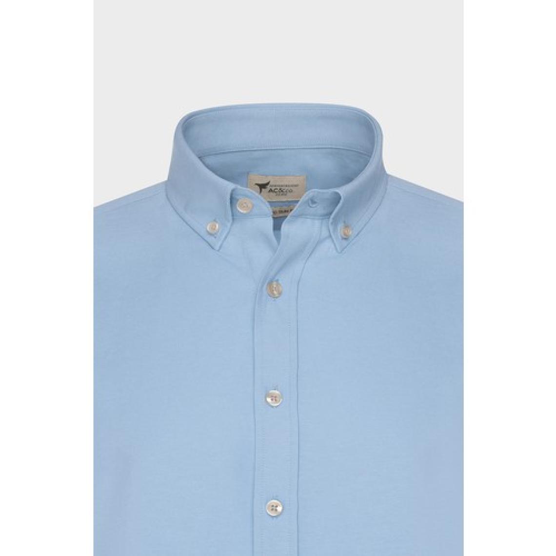 Altınyıldız Classics Erkek Mavi Düğmeli Yaka Kolay Ütülenebilir Pamuklu Slim Fit Dar Kesim Oxford Gömlek