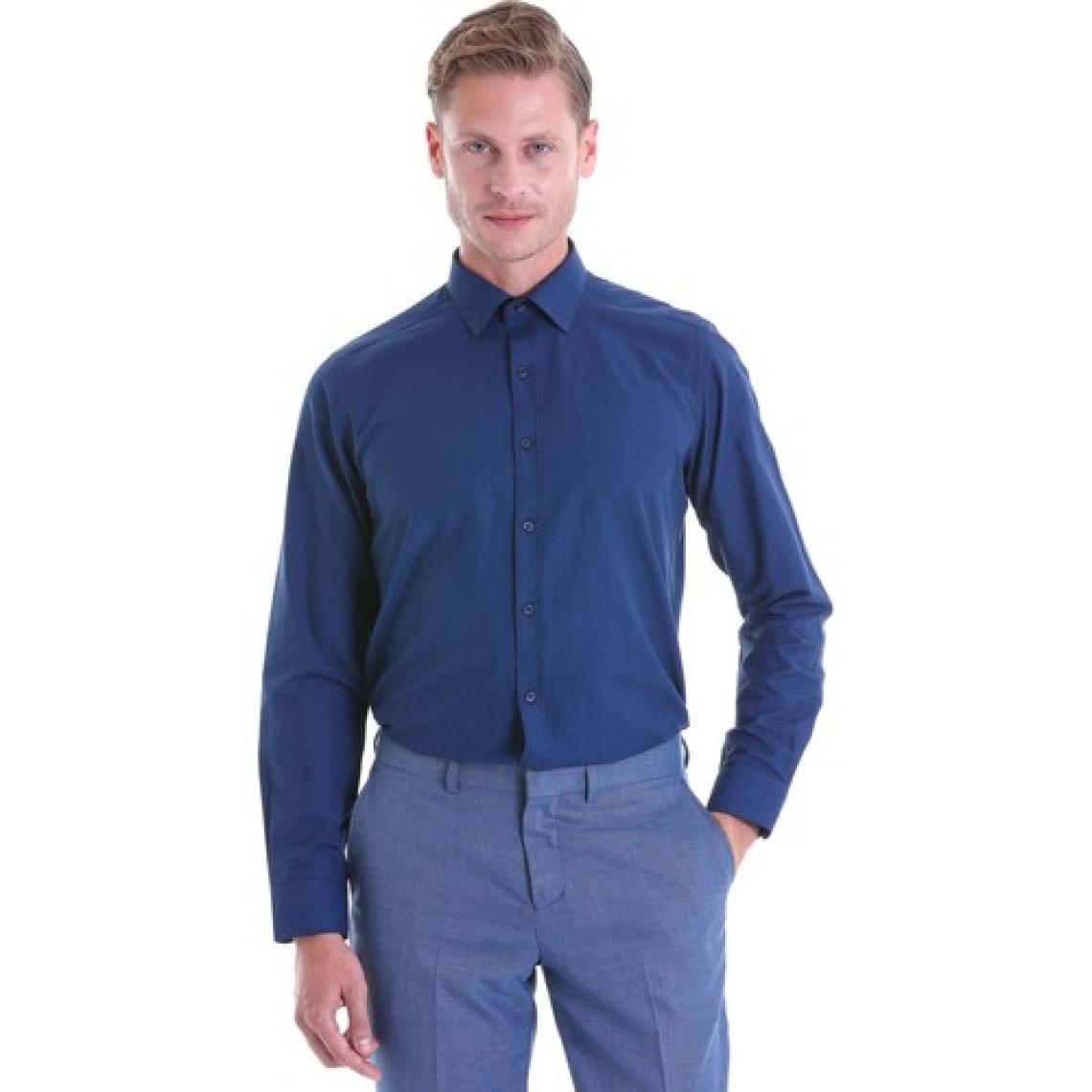 Hatemoğlu Lacivert Slim Fit Pamuklu Uzun Kollu Gömlek