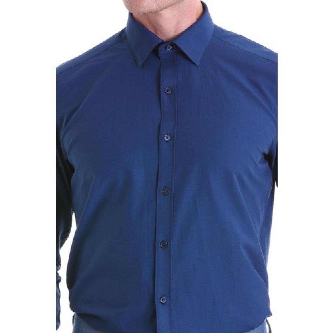 Hatemoğlu Lacivert Slim Fit Pamuklu Uzun Kollu Gömlek