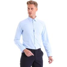 Hatemoğlu Erkek Mavi Slim Fit Pamuklu Uzun Kollu Gömlek
