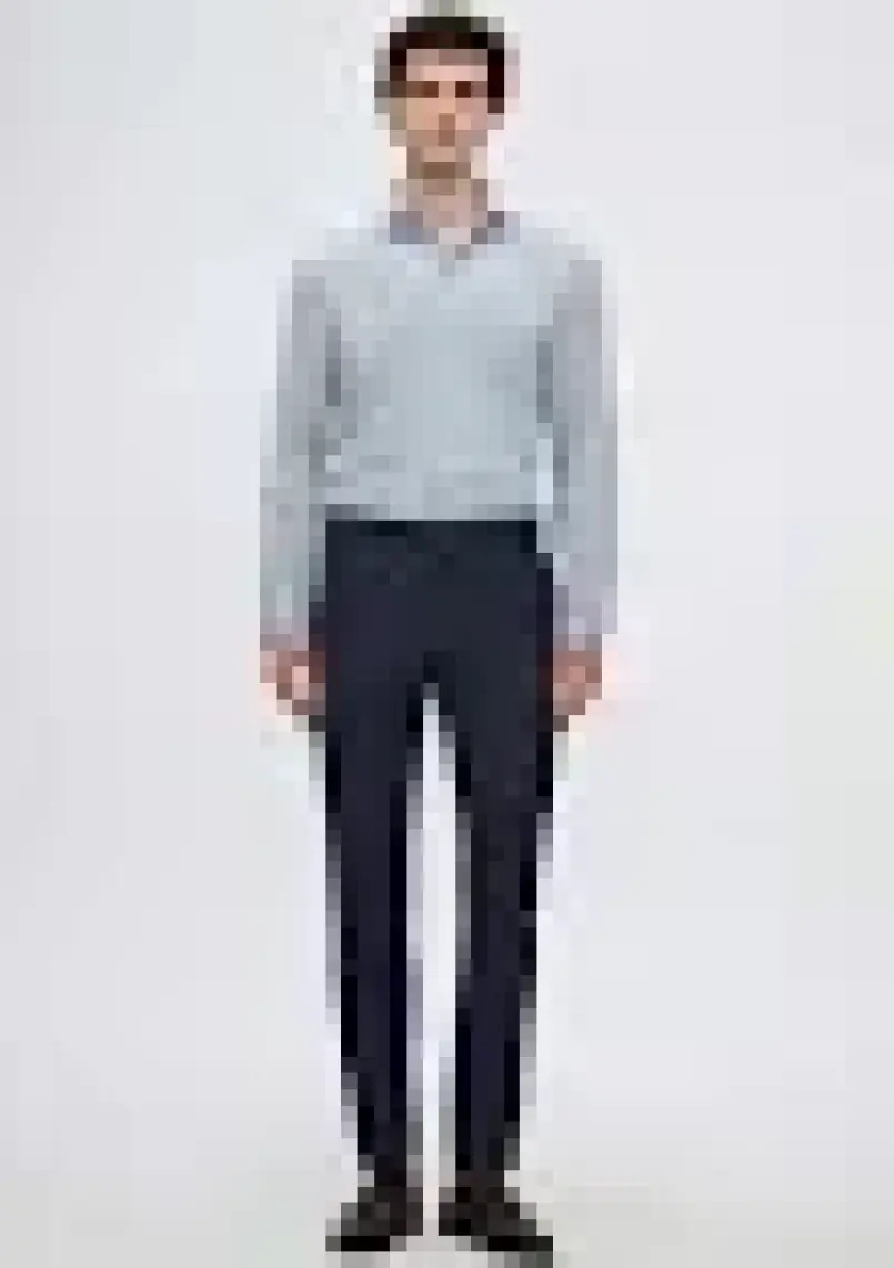 Slim Fit Açık Mavi Italyan Yaka Armürlü Uzun Kollu Kolay Ütülenebilir Nefes Alan Dört Mevsi 2HF02ORT3185