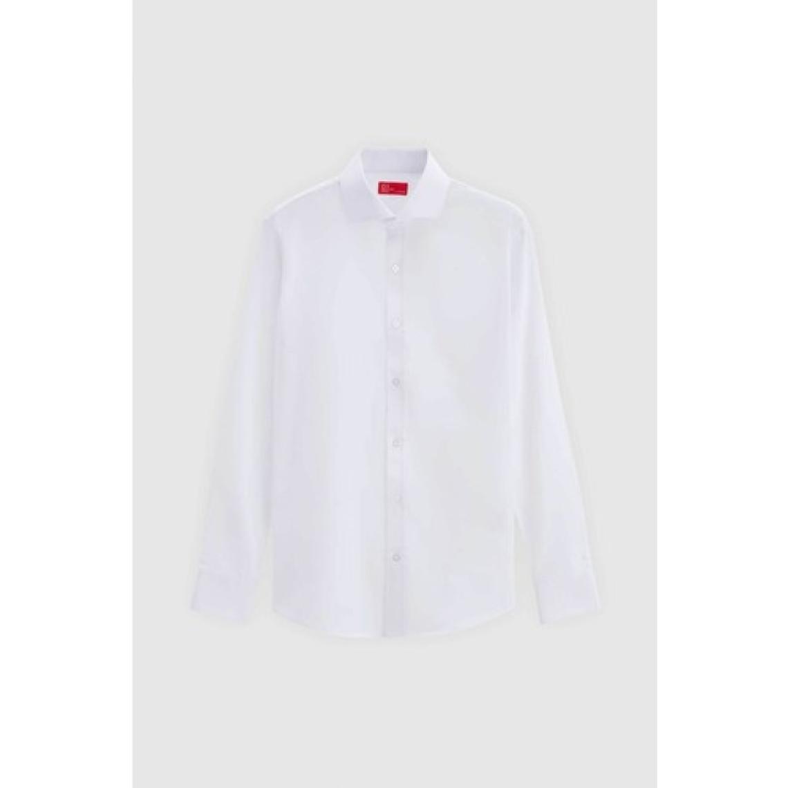 D'S Damat Slim Fit Beyaz Italyan Yaka Dar Kesim Klasik Kravatlık Uzun Kollu Kolay Ütülenebilir Nefes 2HF02ORT5185