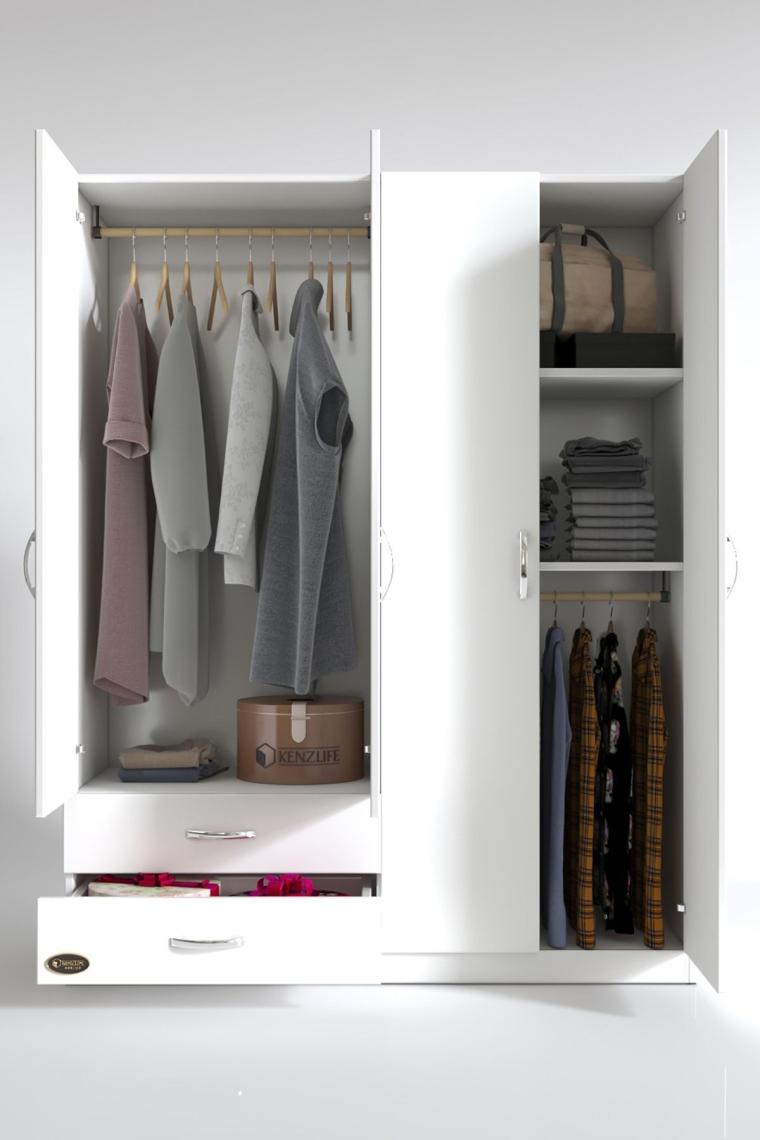 Kenzlife gardırop 4 kapaklı kapılı 2 çekmeceli orkide byz 180*120*42 gardolap dolap