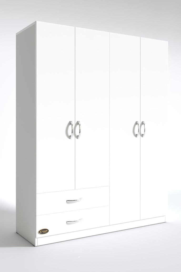 Kenzlife gardırop 4 kapaklı kapılı 2 çekmeceli orkide byz 180*120*42 gardolap dolap